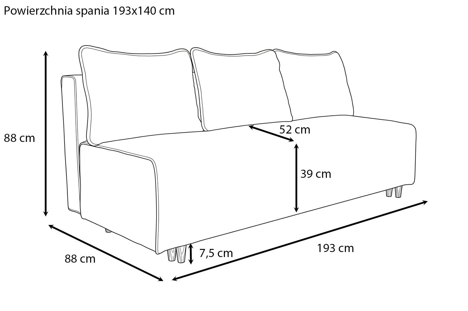 Kanapa z funkcją spania sofa rozkładana Santi - obrazek 9