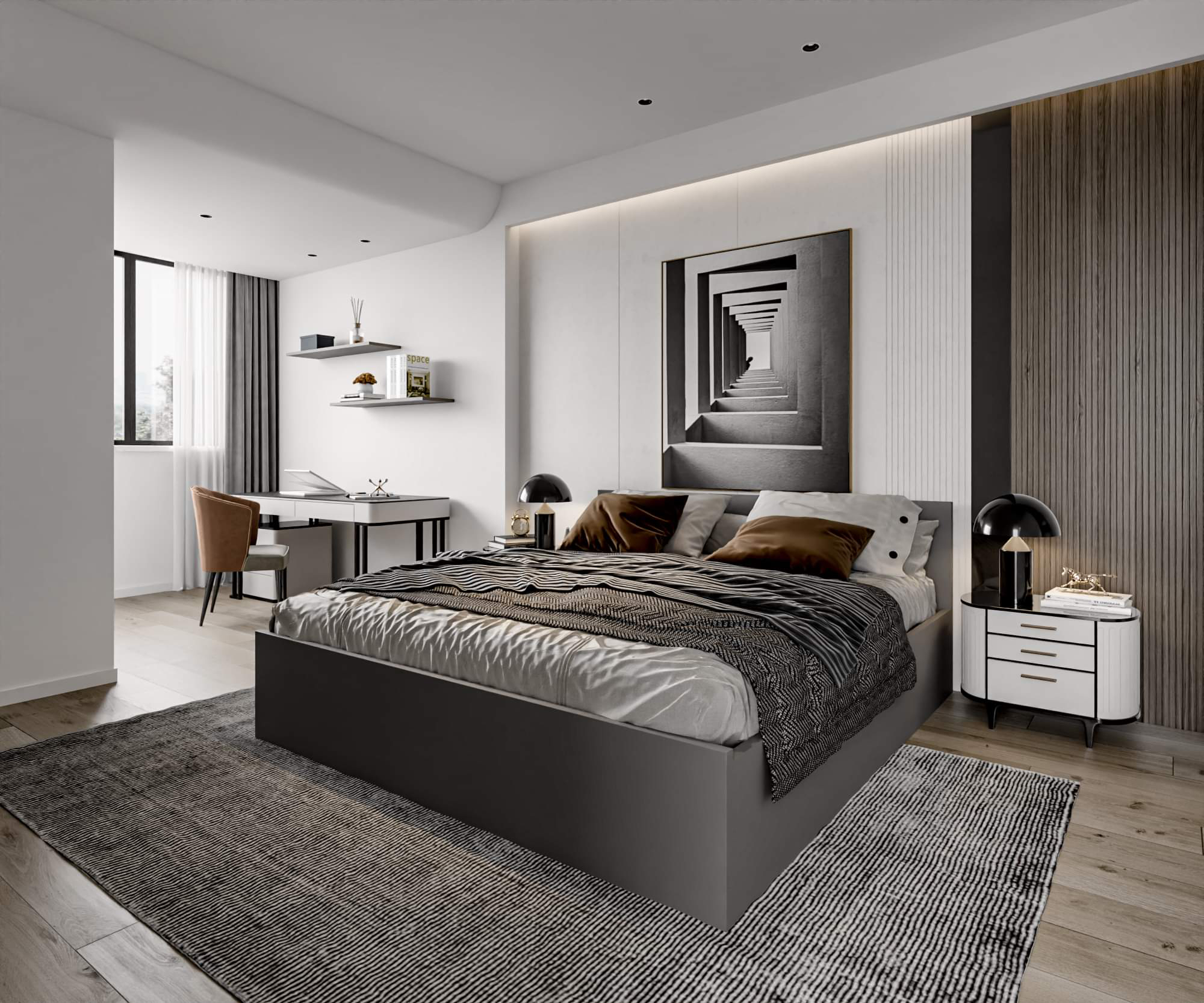 Łóżko pojedyncze pojedyncze z wezgłowiem 140x200 Hugo