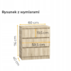 Komoda 60/3 Sonoma wymiary