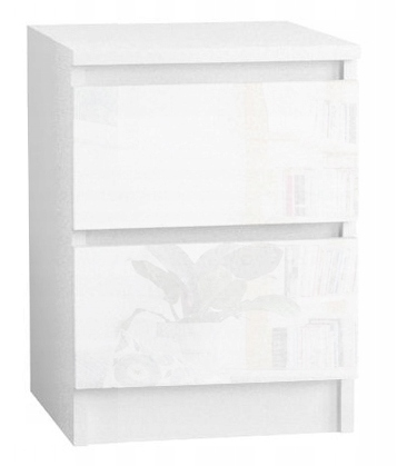 Komoda 30 cm 2 szuflady biała Fronty Połysk