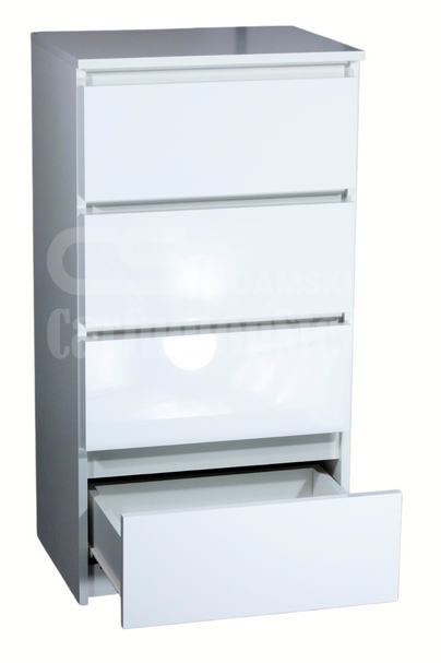 Komoda 50 cm 4 szuflady Korpus Biały mat, Fronty Połysk - 2