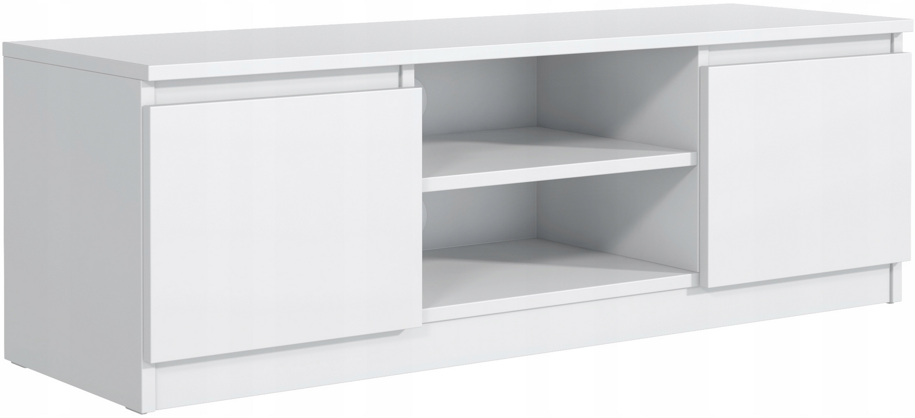 Komoda RTV 120cm 2 szafki półka Biały