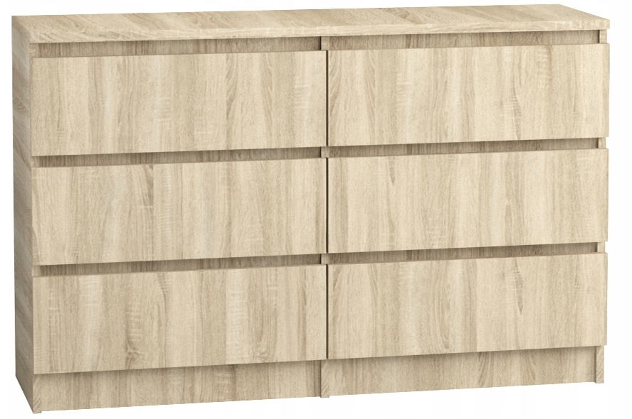 Komoda 120 cm 6 szuflad sonoma