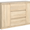 Komoda 120 cm 3 szuflady 2 szafki Sonoma