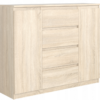 Komoda 120 cm 4 szuflady 2 szafki Sonoma