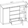 Komoda 120 cm 4 szuflady 2 szafki Sonoma - wymiary