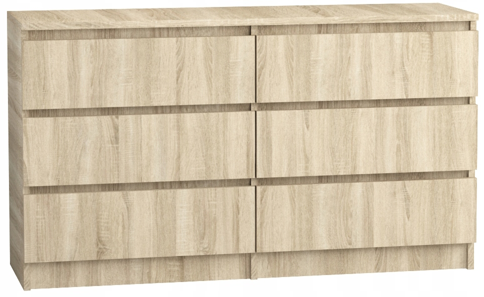 Komoda 140 cm 6 szuflad sonoma