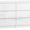 Komoda 140 cm 6 szuflad Korpus Biały mat, Fronty Połysk