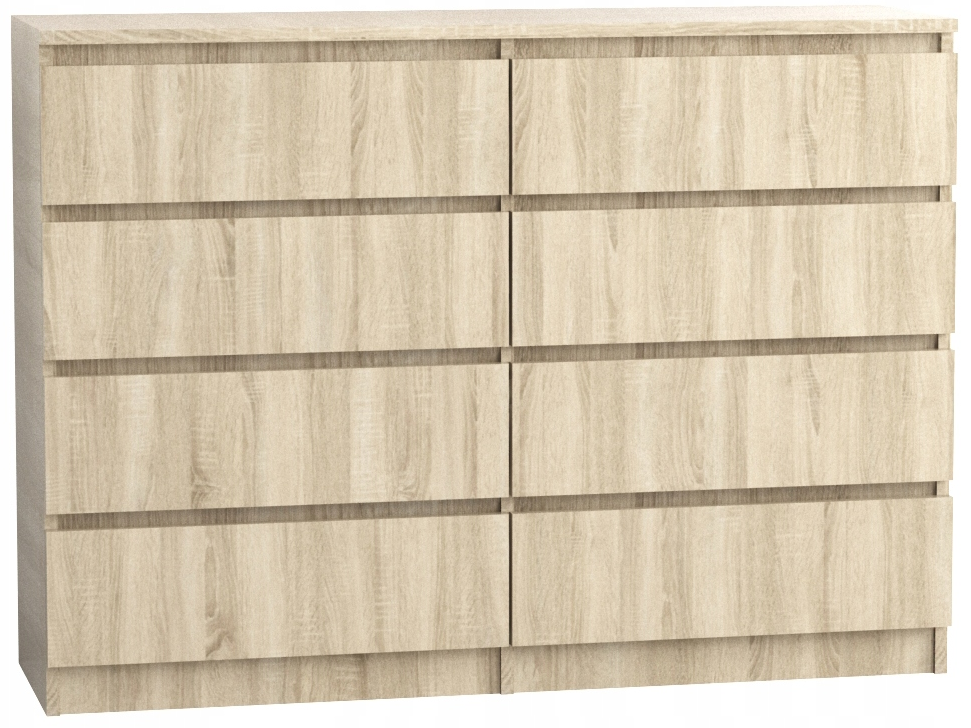 Komoda 140 cm 8 szuflad sonoma
