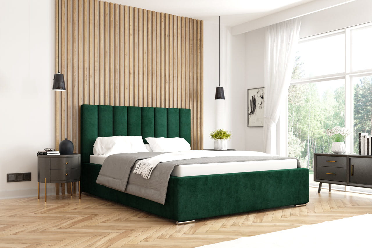 Lozko-140x200-tapicerowane-butelkowa-zielen agnes