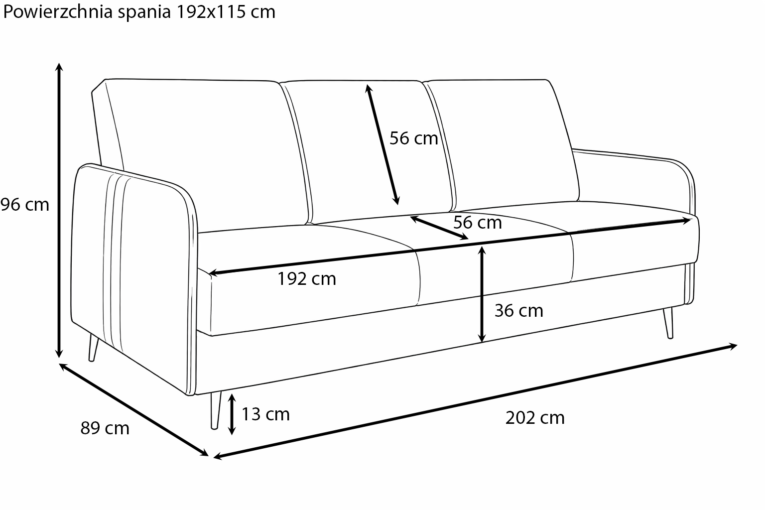 Kanapa wersalka rozkładana sofa styl skandynawskim Malmo - obrazek 10